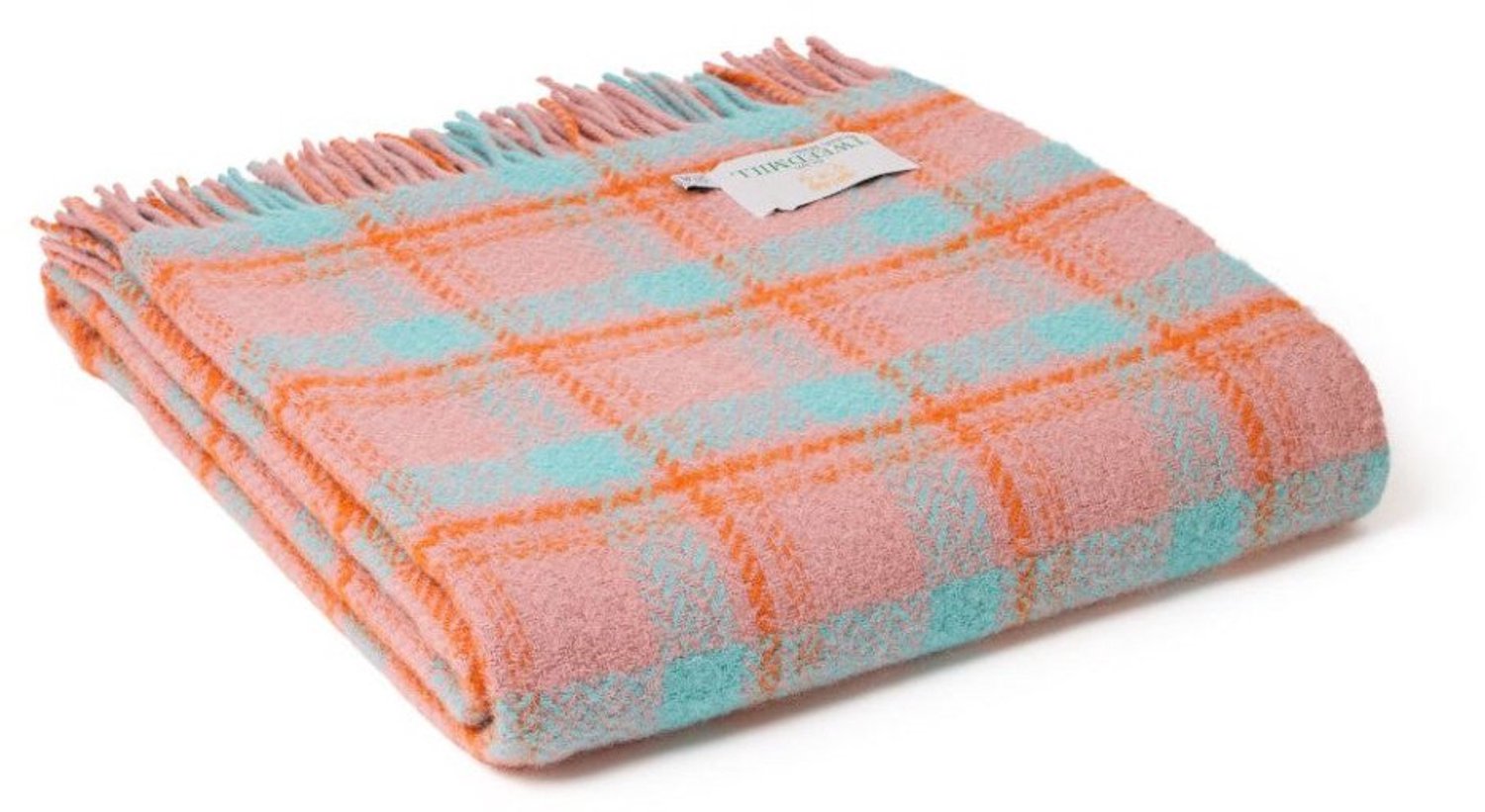 Tweedmill Plaid Trio Check Hefyn Roze - 150x183 - Nieuw Wol - Tweedmill UK