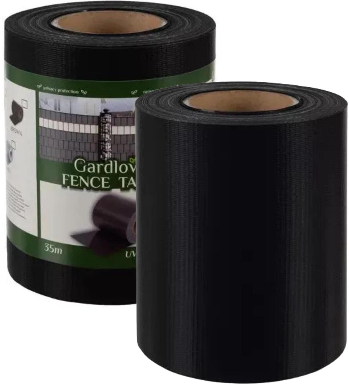 Gardlov Hekband - 2x rol - zwart - PVC - 19 cm x 35 m - privacy scherm - vlechtband voor hekwerk