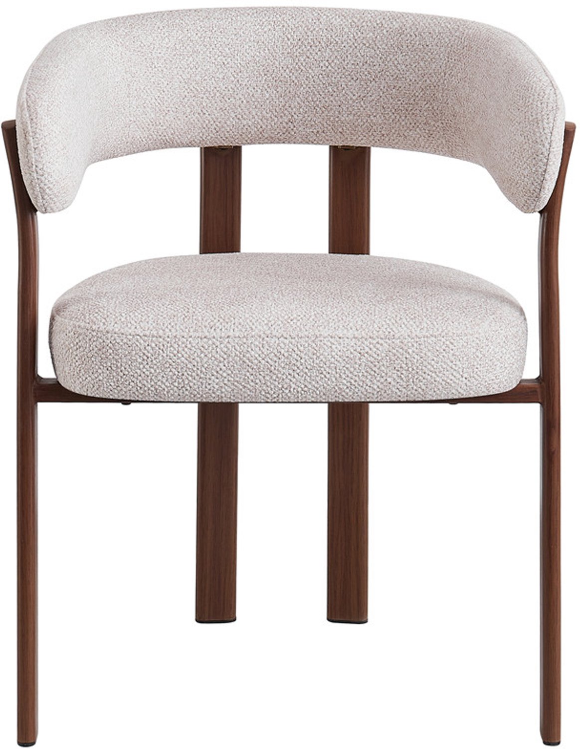 Rousseau Julia - Eetkamerstoel met armleuningen - Walnoot - Stof Fabb Leo 23 - Beige - per stuk