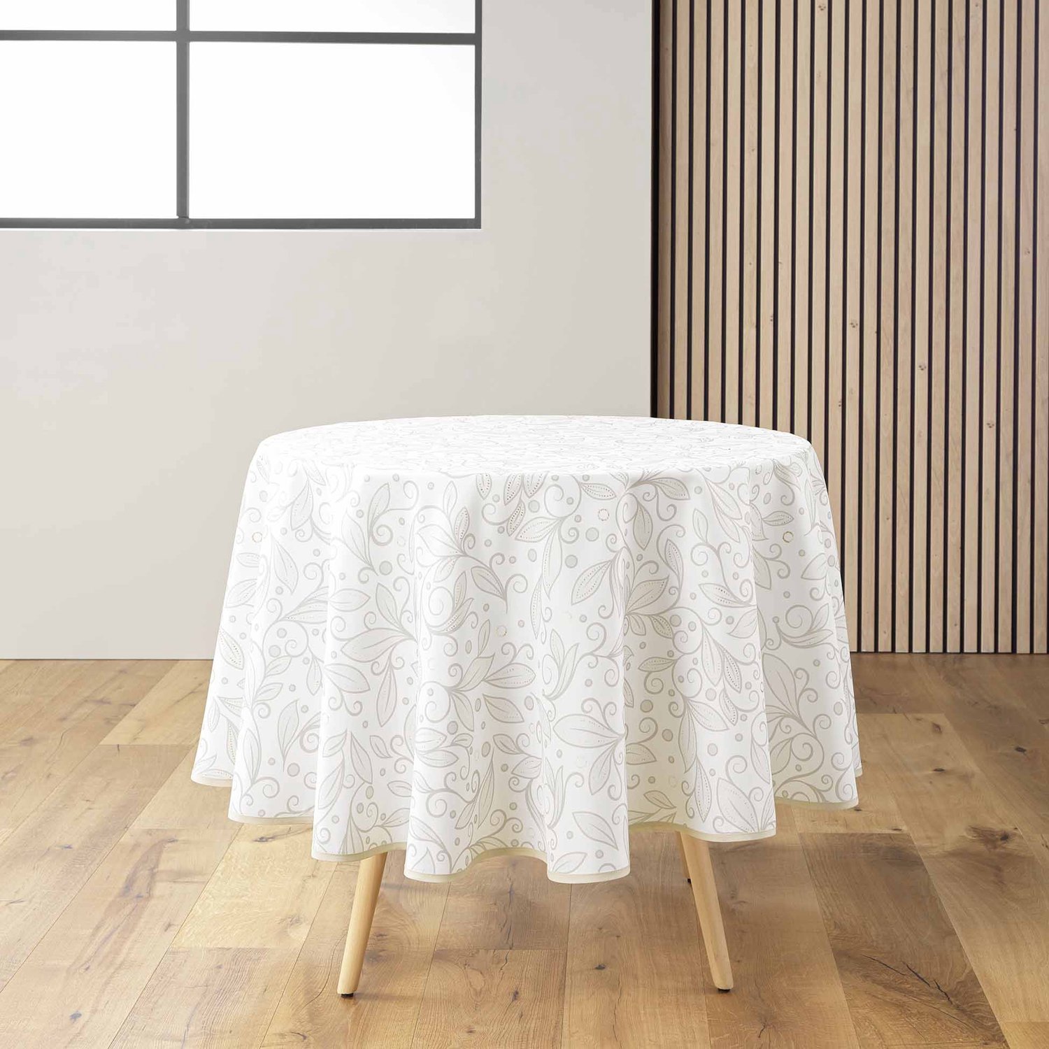 Douceur d'intérieur - Rond tafelkleed met glanzende versiering LEYA, Ø 180 cm