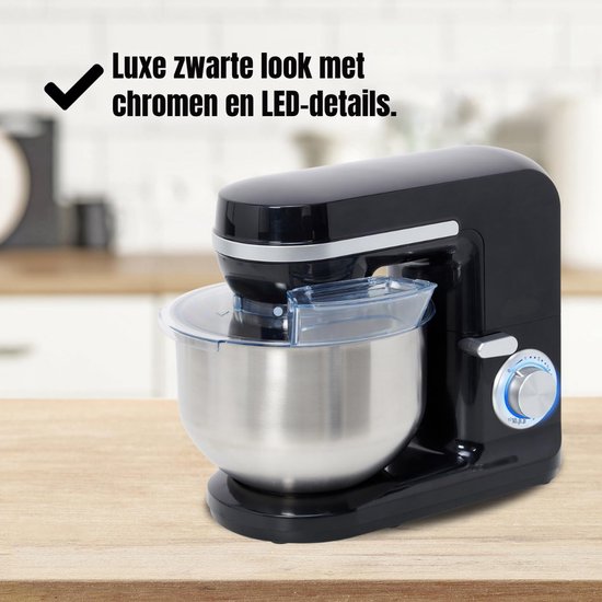 Levo® Mixer met mengkom - Mixer - Mixer met mengkom keukenmachine - zwart- 37cm x 24cm x 32cm van Levo — afbeelding 4