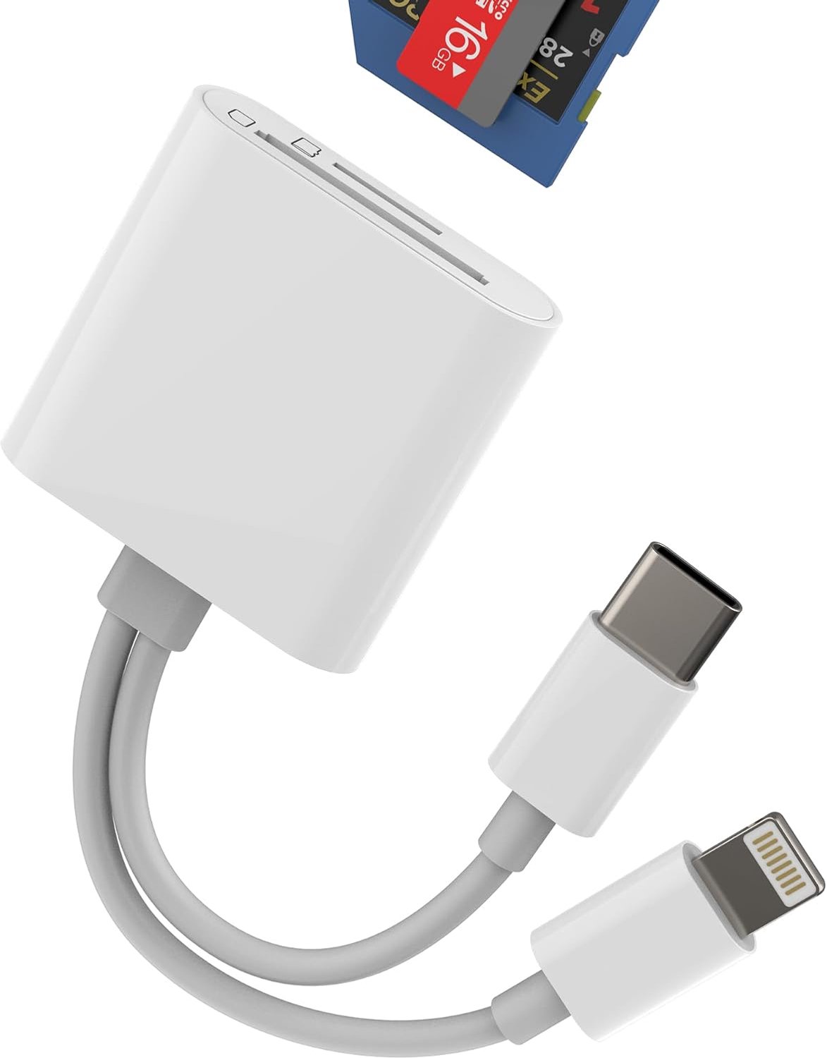 SD-kaartlezer Micro SD naar USB C en Lightning - voor iPhone 16 15 - compatibel met Samsung S23 S24 Ultra - m-winkel