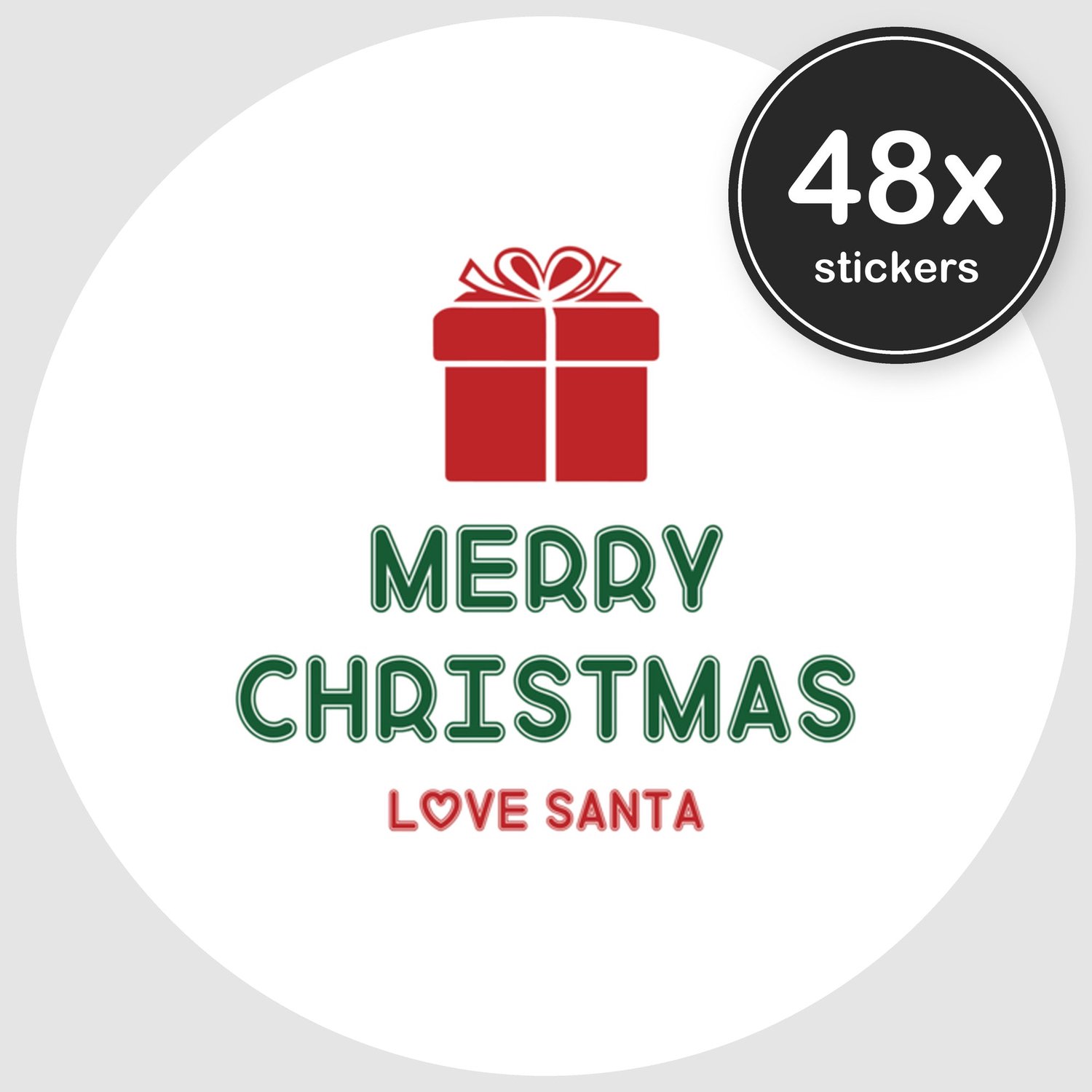 Sluitstickers Kerst - 48 stuks - Rond 30 mm - Kerststickers - Sluitzegel Kerstkaart - Design 005