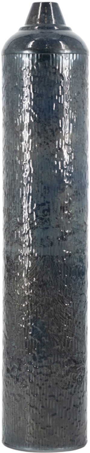 Metalen vaas striped blue stone