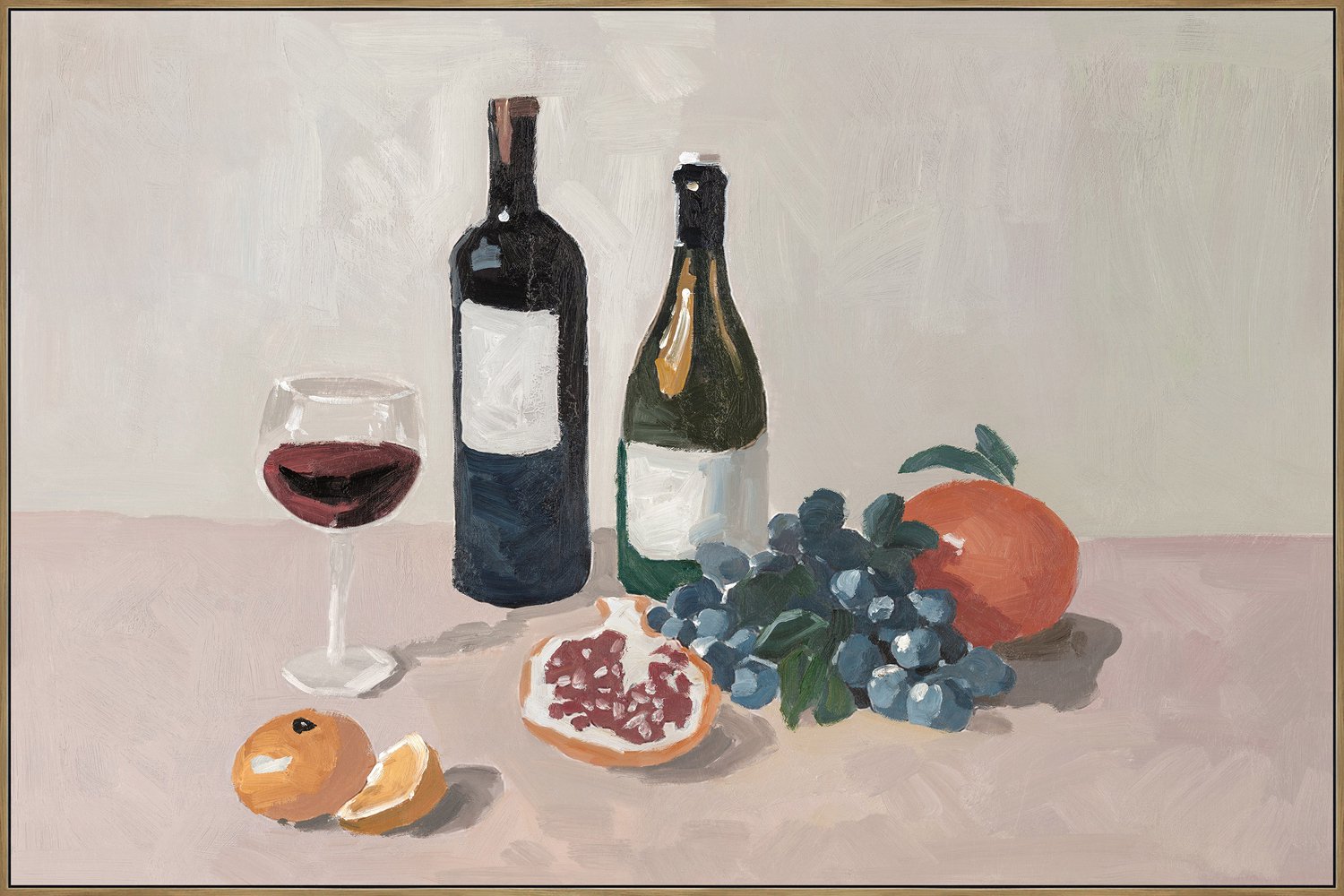 Schilderij stilleven wijn