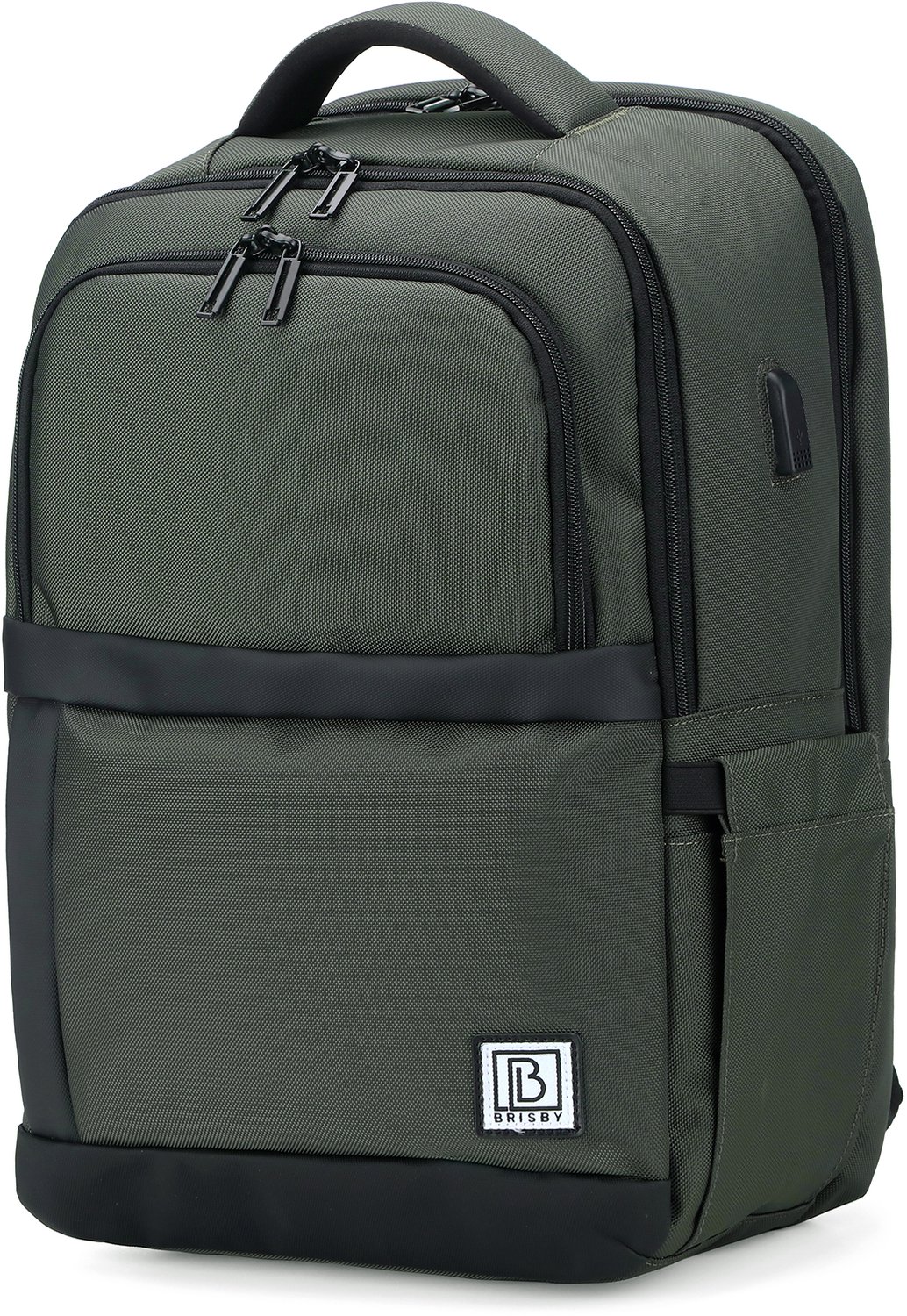 Brisby Rugzak Pro 2 – Laptoprugzak tot 15,7 inch voor Werk, School en Reizen – Waterafstotend – Met Tabletvak, Antidiefstalvak en Trolleysleeve – Groen