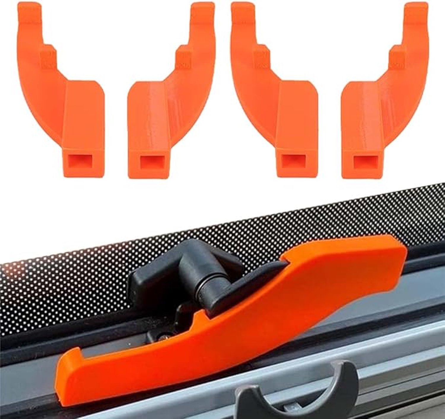 KZQ 4 Stuks Veiligheidsslot voor ramen - RV Window Lock – Raambeperker - Anti-Theft Security Lock for Camper Trailers and RVs – Orange
