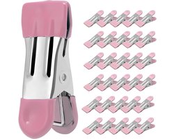 Kledingspelden Heavy Duty - Metalen Clips Wasknijpers - Was Drogen - Rubberen Coating - 30 Stuks 55 cm - Roze