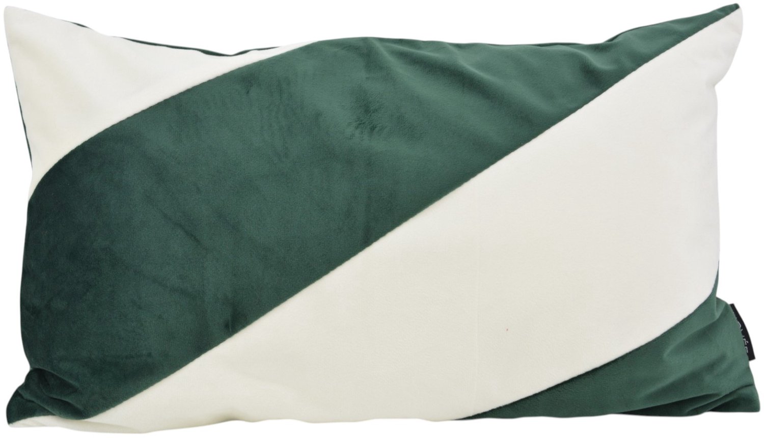 NOVÉE Velvet Swirl Intens Groen/Wit Kussenhoes | 30x50 cm | Polyester creme/groen