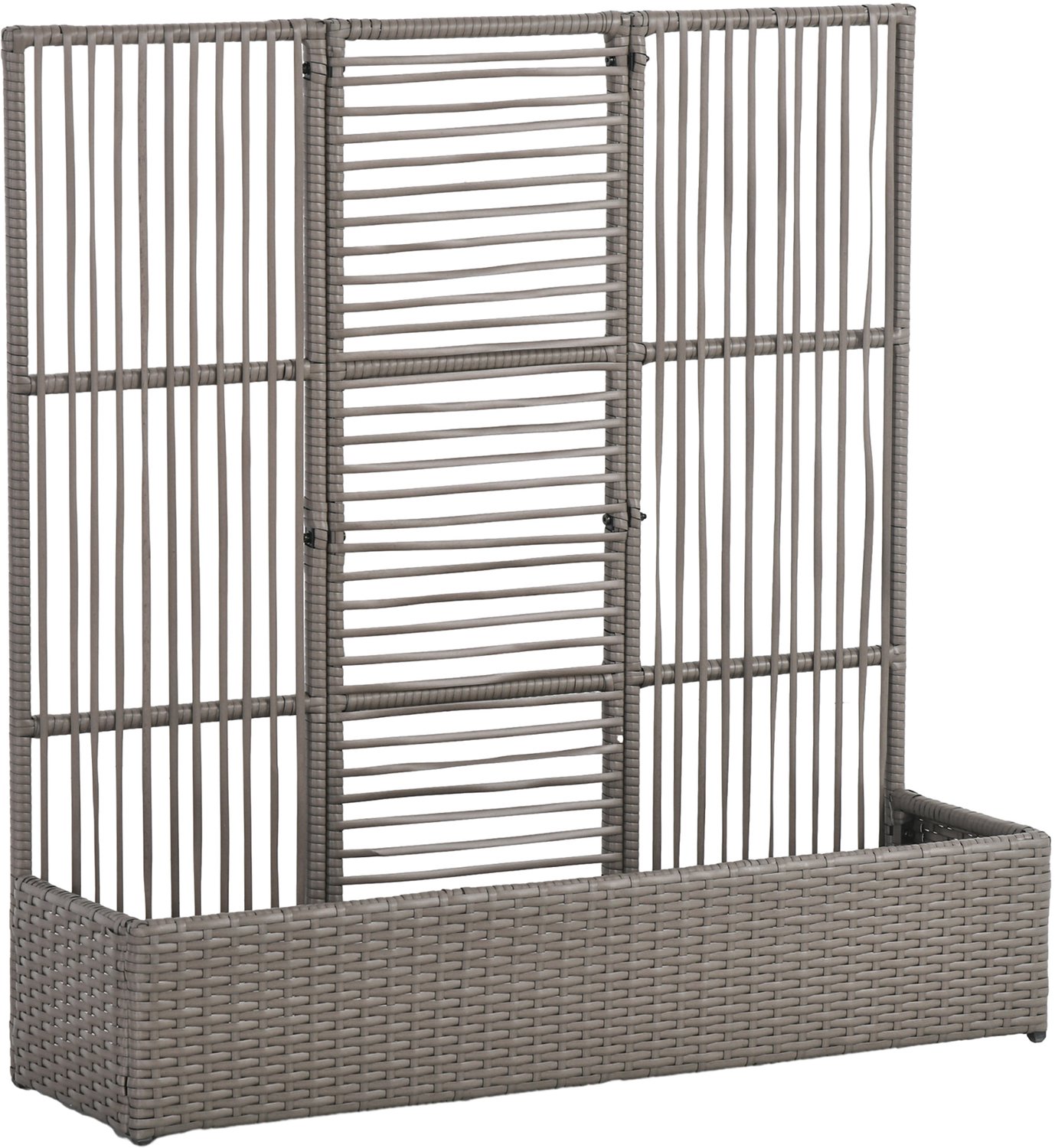 Sunona Bloembak met rankgitter - Van PE-rotan - 103 x 29 x 103 cm - Grijs