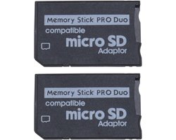 Micro SD naar Pro Duo Geheugenkaart Adapter - 2 stuks - Compatibel met Sony Camera's en PSP - Vemera