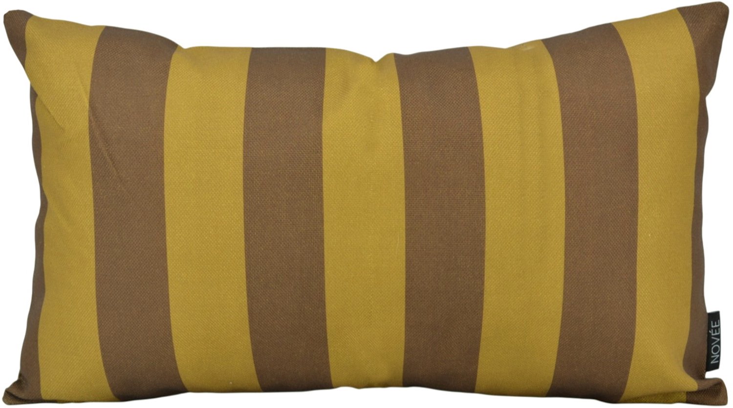NOVÉE Retro Stripe Olive Kussenhoes | 30x50 cm | Katoen/Linnen donkerbruin