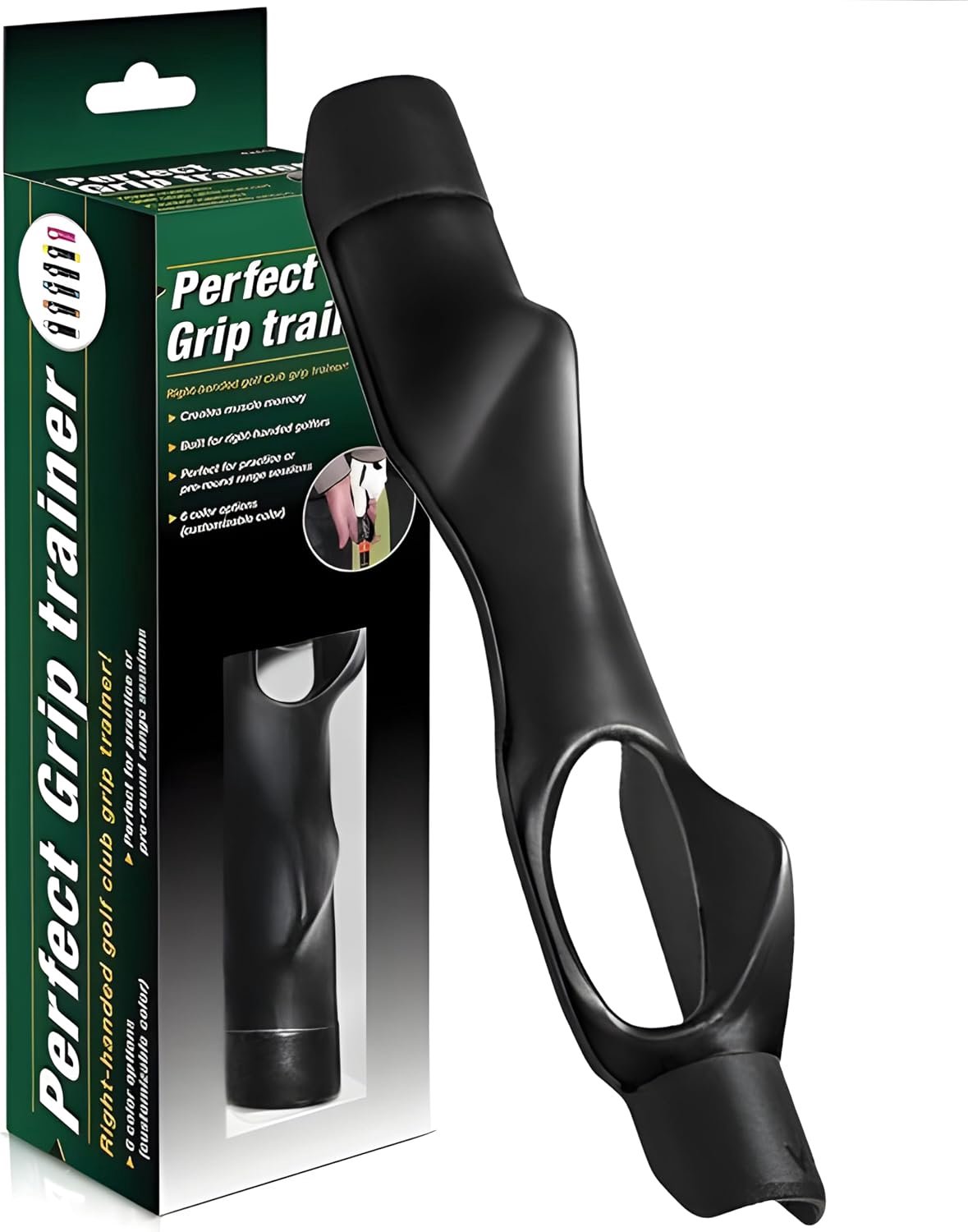 Golf grip trainer - compact zwart - handpositie corrector - oefen je grip - m-winkel