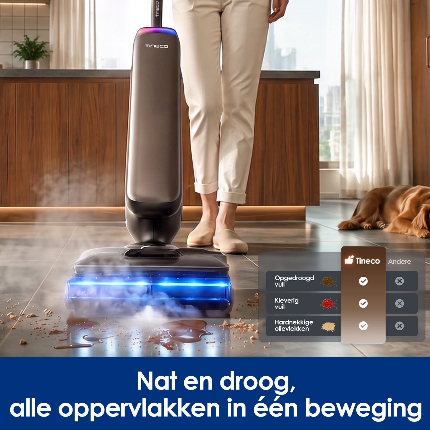 Tineco Floor One S9 Artist Boost Steam Premium - 25.000 KpA - 230 graden stoom - draadloze Vloerreiniger & steelstofzuiger - Stofzuigt en dweilt harde vloeren tegelijkertijd - 60 min accuduur – foto 7