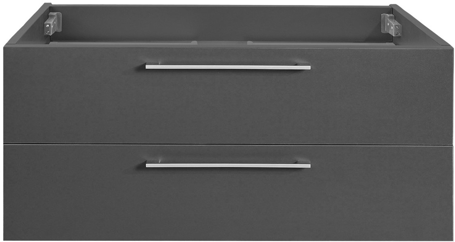 Differnz Somero Onderkast - FSC® Gecertificeerd Hout - Badkamerkast met 2 Lades - Uitsparing voor Wastafelmeubel - Gemaakt van MDF - Voorgemonteerd - Breedte 80 cm - Kleur Antraciet