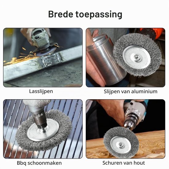 Borstelset voor Elektrische Voegreiniger - RVS - 100 mm - Vervangende Draadborstels - Voor Trottoirs en Terrassen — afbeelding 5