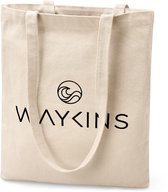 Waykins - Kleine witte katoenen tote bag