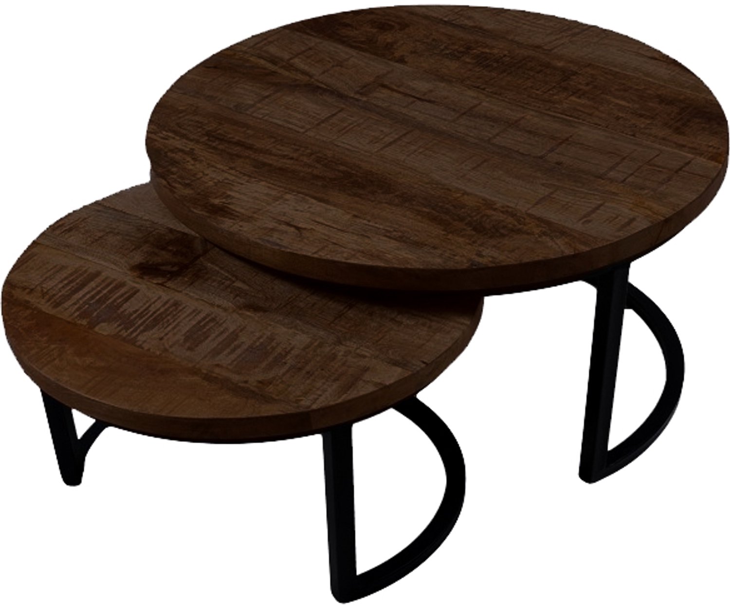 Home67 Salontafel Set van 2 - Industriële Salontafelset Bart - Espresso Mangohout Bruin
