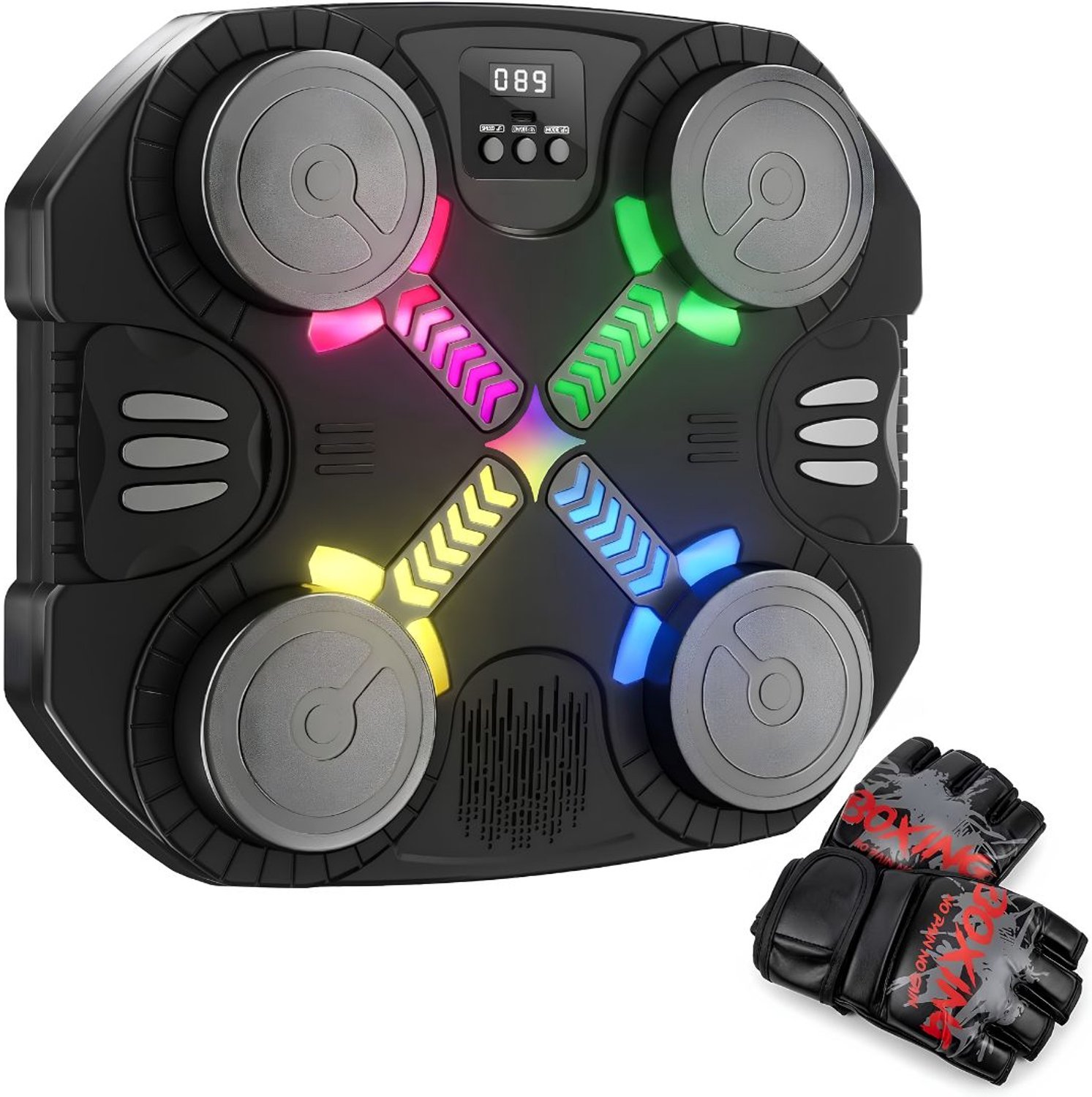 Muziekboksmachine voor Kinderen - Boksmachine - Bluetooth-boksspeelgoed Met Licht en Geluid - Zwart - ‎33cm x 28cm x 7cm