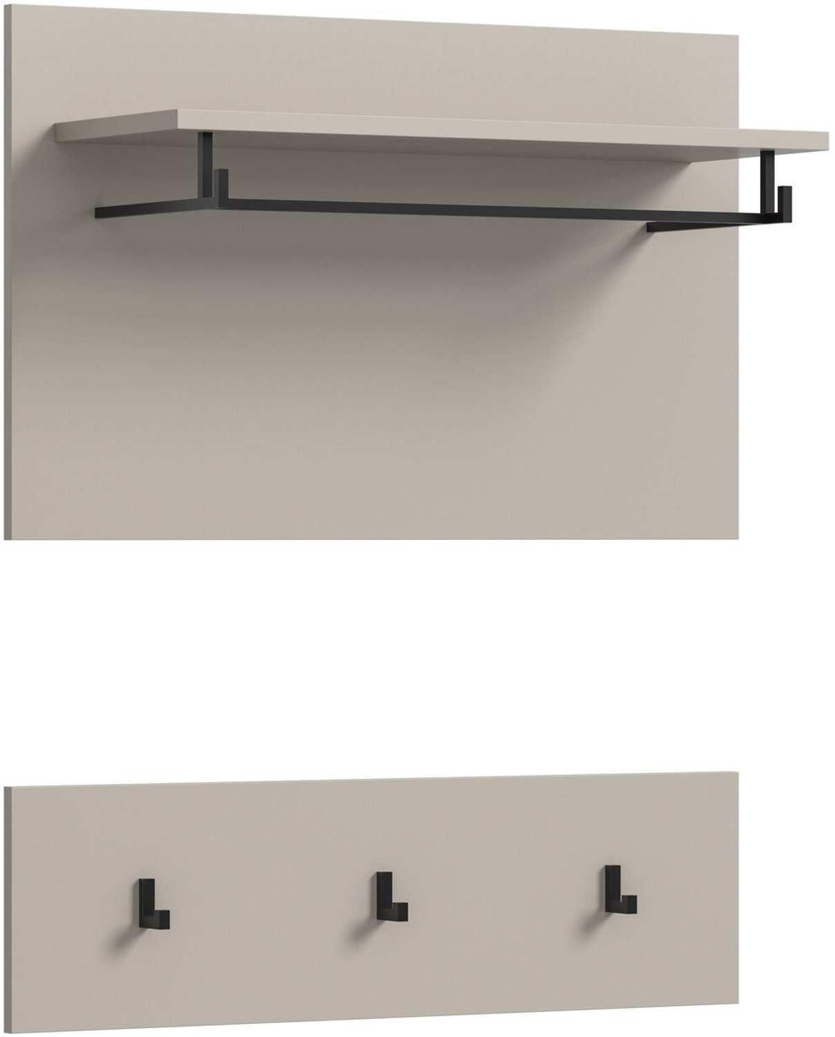 Furnilux Canu garderobepaneel 80 cm met kapstokhaken en kledingstang, Kasjmier Kaschmir