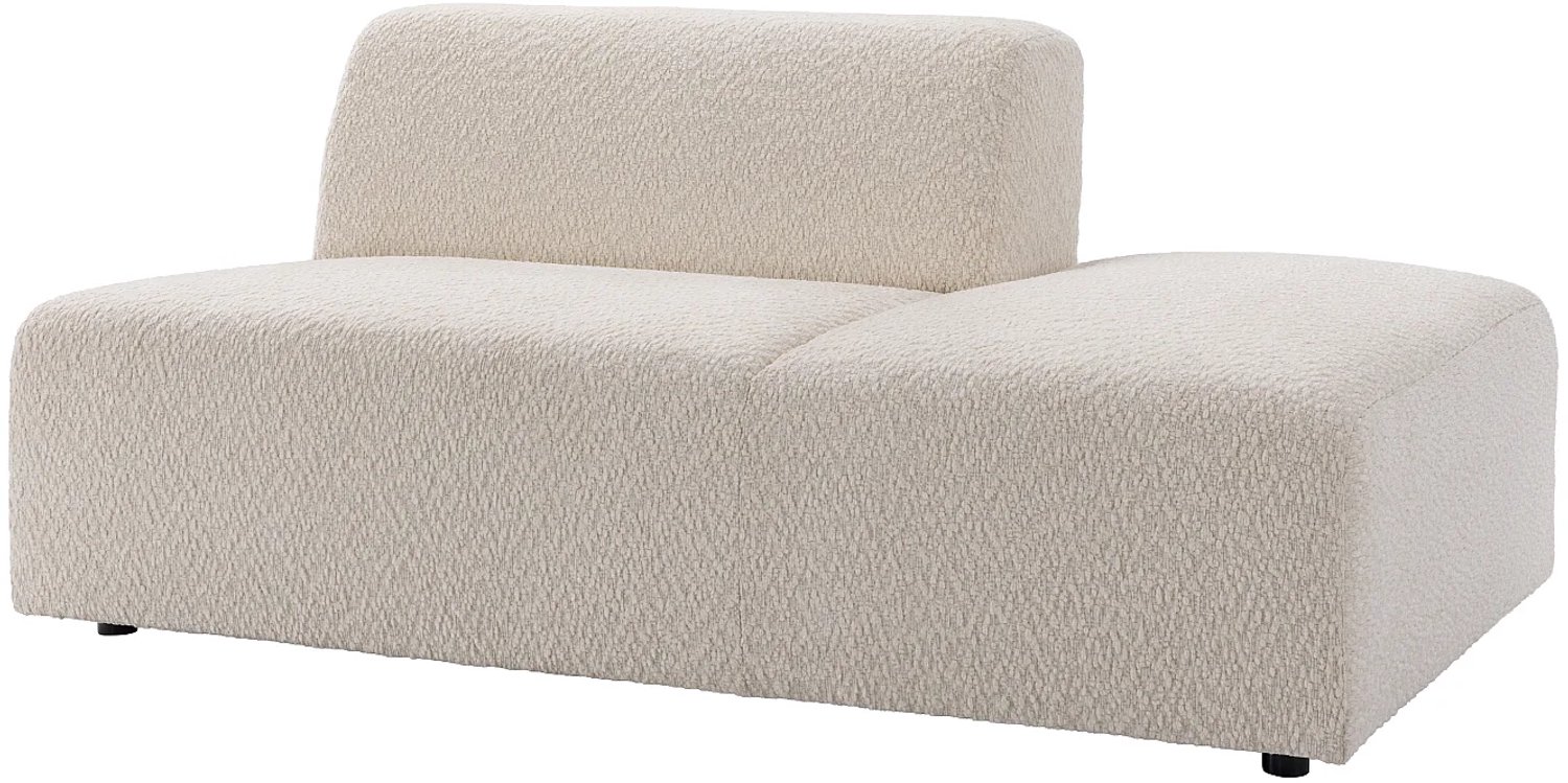 Vente-unique Rechte chaise longue in beige chenillestof TORISO