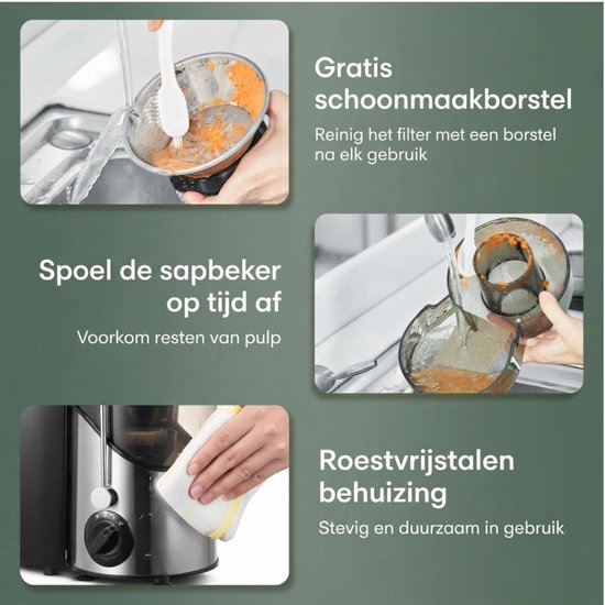 Juicer - Sapcentrifuge - Juice Maker - Zilver - 30cm x 20cm x 18cm — afbeelding 4