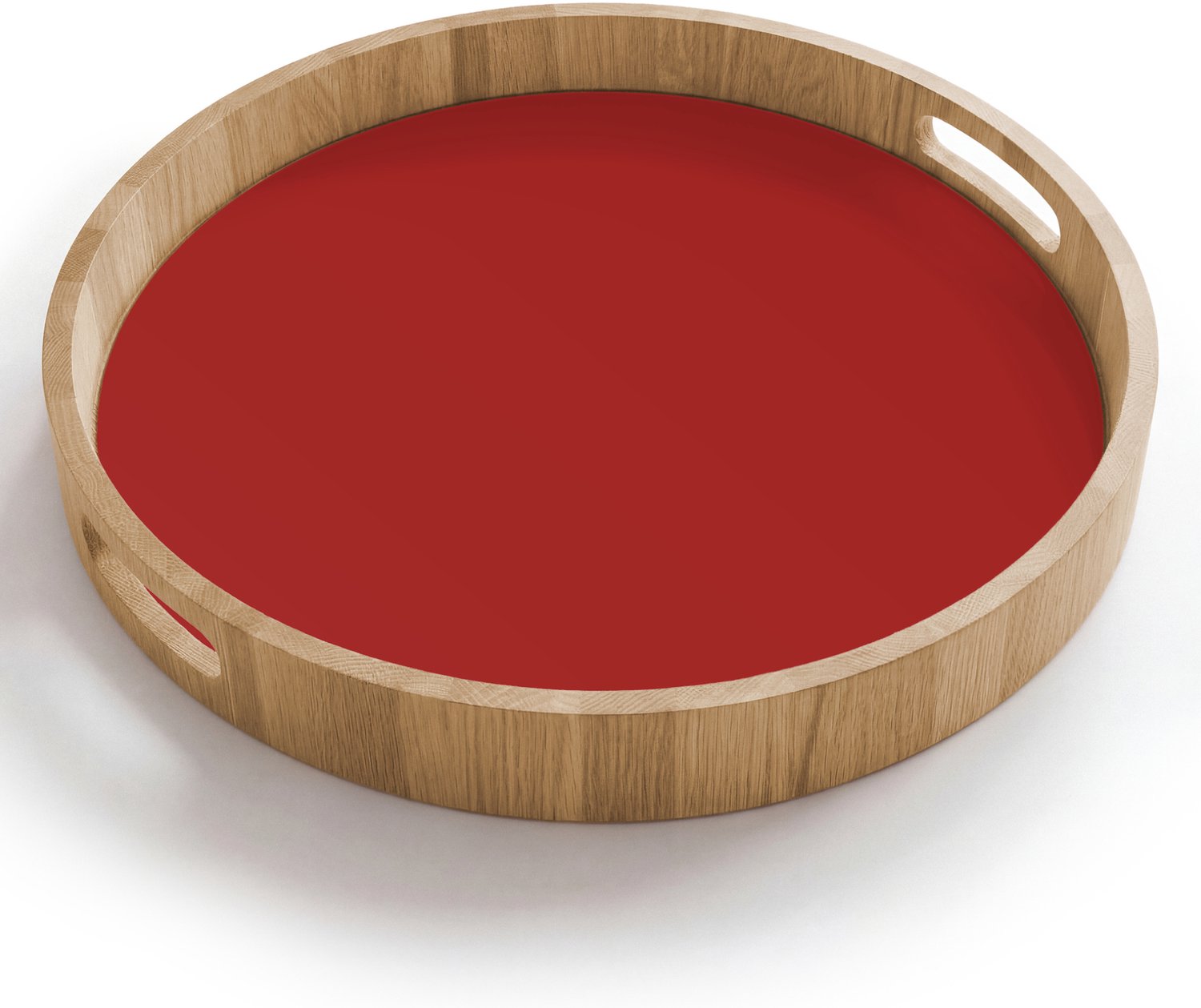 Dienblad rond 40x40 cm - Schootdienblad hout - Deep - Crimson - Rood - Borrelplank rechthoek - Plateau houten dienbladen