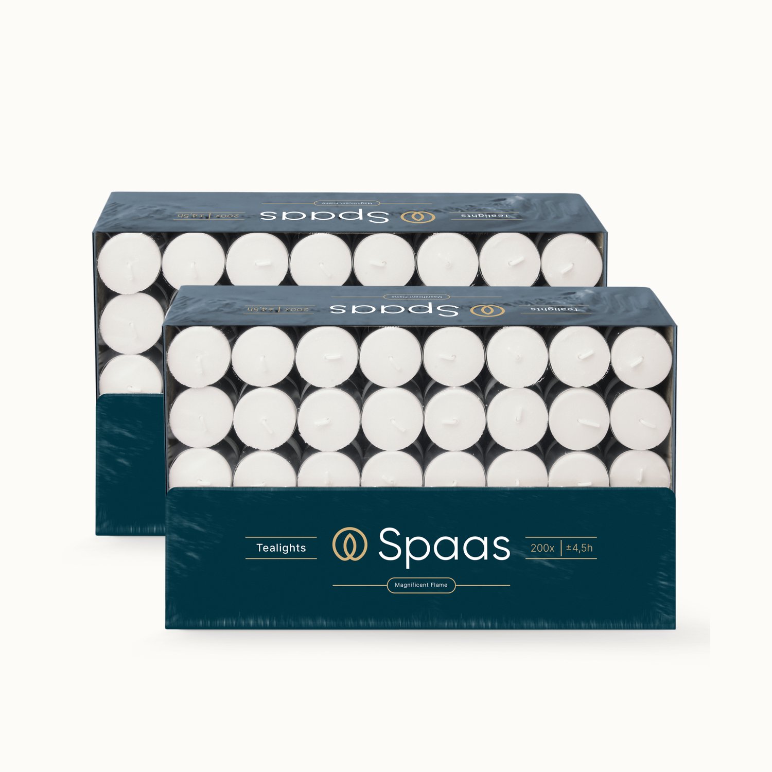 SPAAS Theelichten Grootverpakking – 400 kaarsen – Geurloos – circa 4,5u - Ø3,9cm Wit
