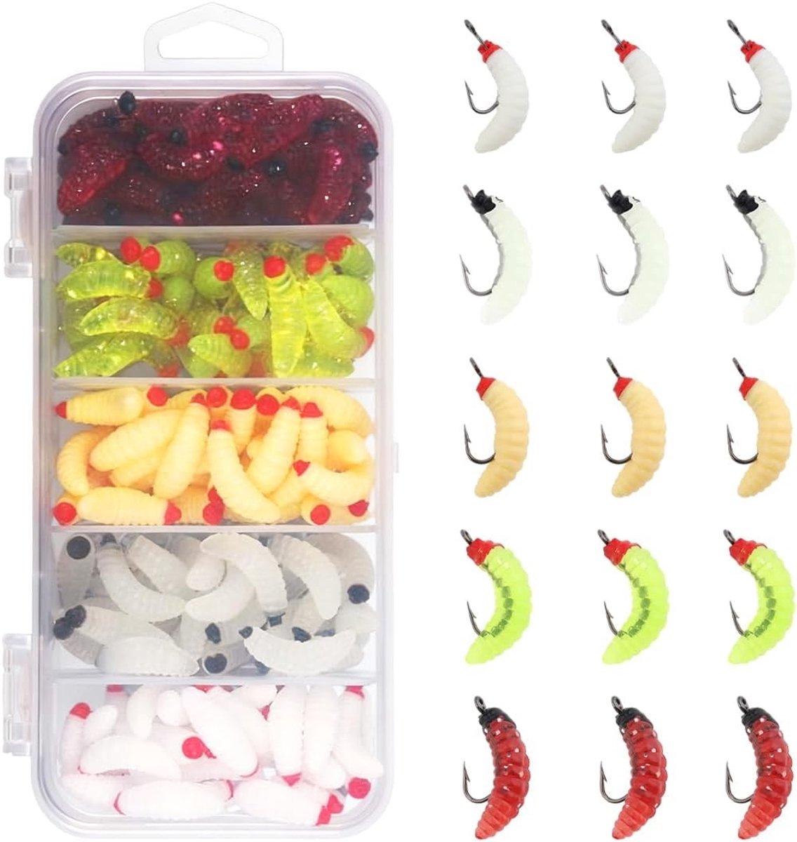 100 Stuks Kunstmatige Aardwormen van Zacht Rubber met Aroma voor Realistische Vissen, Ideaal voor Forel, Snoek en Baars