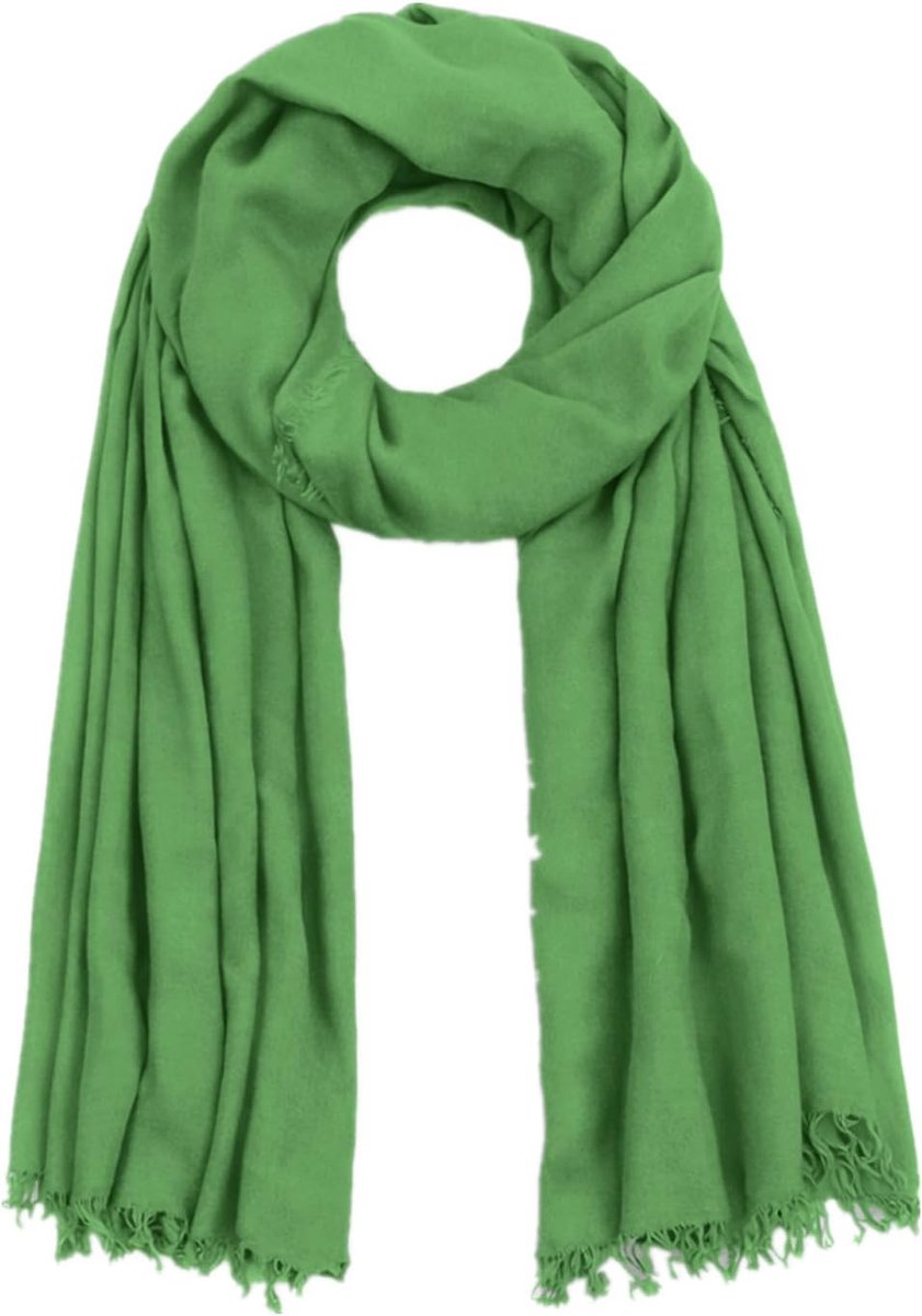 Damessjaal, 190 x 90 cm lange foulard, franjesrand, zomer en herfst, kust, veelzijdige zachte halsdoek, 100% bamboe