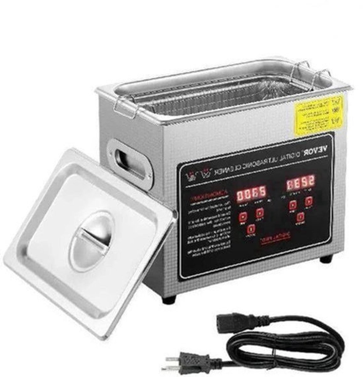Ultrasoon Reiniger - Draagbaar - Reinigingsapparaat - RVS - 33-40 kHz - 220V - voor Sieraden en Brillen - Capaciteit 10L - Zilver