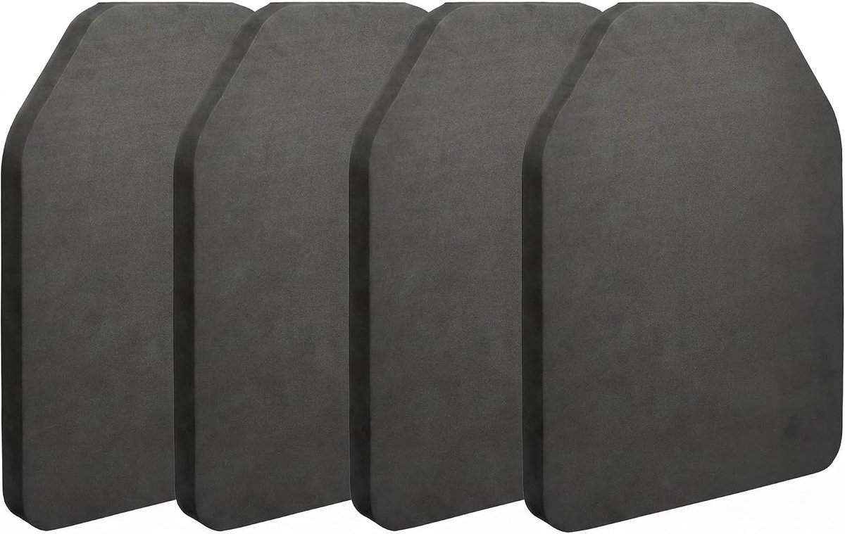 Set van 4 vesten met EVA-pads, kogelwerend vest, tactisch vest met EVA-vulling, airsoftvest, outdoor militaire uitrusting, zwart, 23,7 cm x 30,5 cm