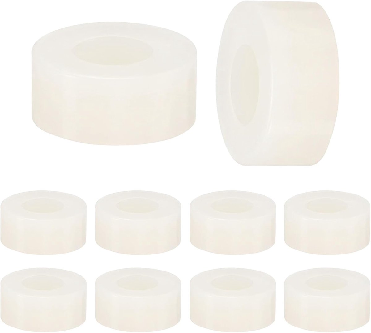 Set van 100 nylon ringen, 3,2 mm ID 7 mm OD 3 mm lengte ronde plastic afstandhouder afstandhouder niet-schroefdraad voor M3 schroeven/bouten/stopcontact/schakelaarhouder [wit]