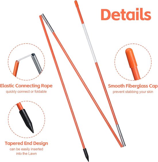 set van 3 stuks 48 inch uitlijnstokstaven voor golftraining, inklapbare golfpraktijk richtstok met doorzichtige buisbehuizing — afbeelding 4