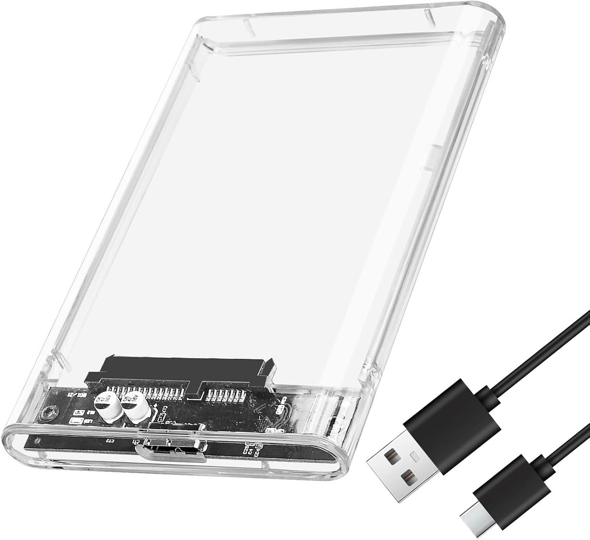 Schijfbehuizing 2,5 Inch, Externe Harde Schijf Behuizing, Accessoires voor Computer, Adapter Met USB 3.1 Kabel voor 7mm / 9,5mm 2,5" SATA HDD en SSD, Compatibel voor Windows/MAC/Linux