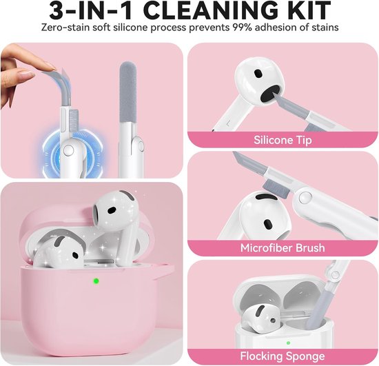 Siliconen voor AirPods 4 Hoes, B1-Light Pink — afbeelding 3