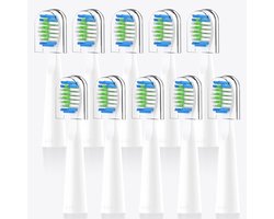 10 stuks reserveborstels, compatibel met Bitvae D2 elektrische tandenborstel, vervangende borstelkoppen, opzetborstels, compatibel met Bitvae Daily D2 (wit)