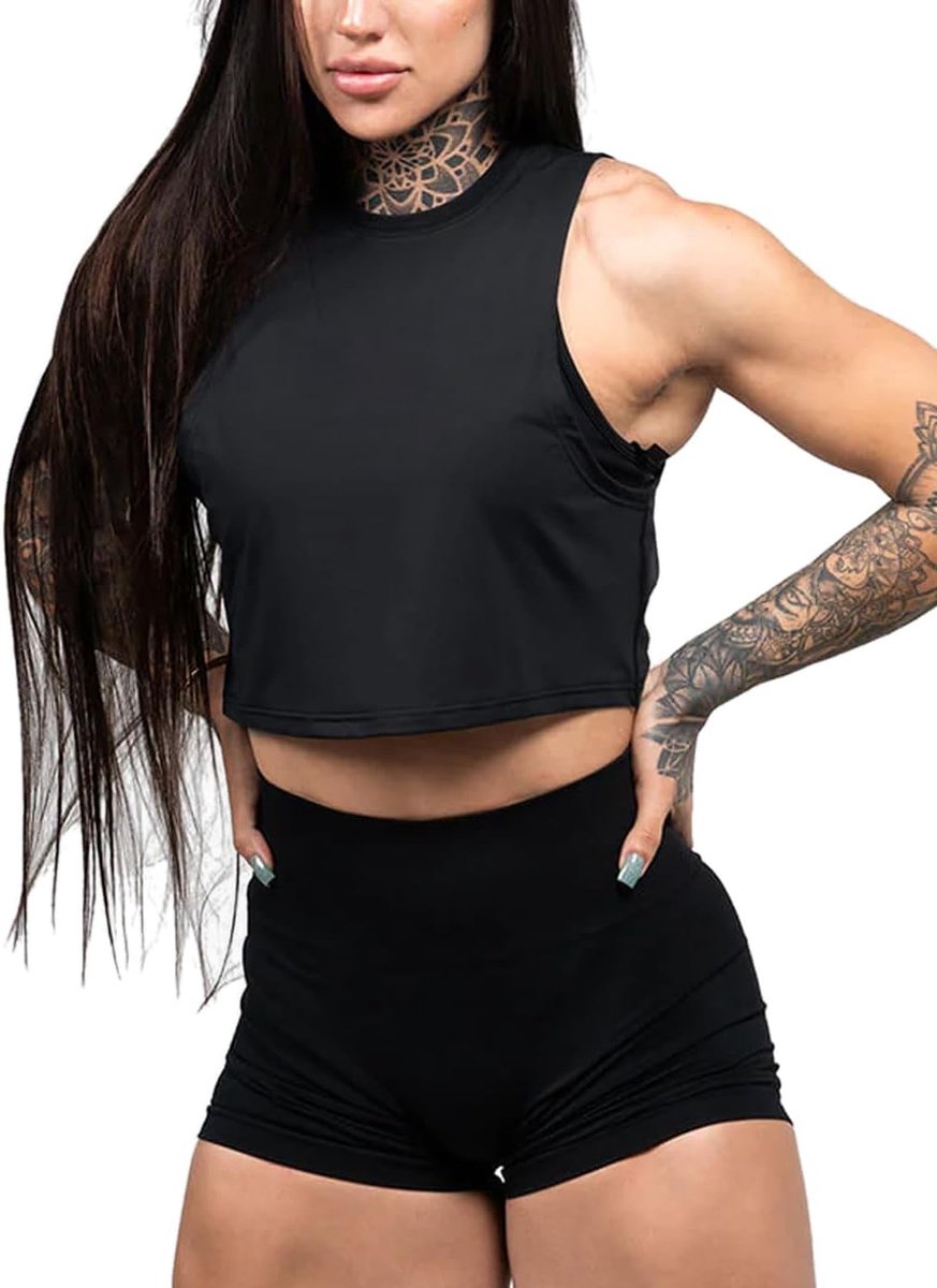 Yoga Workout Tanktops Fitness Bodybuilding Cropped Vest Athletic Mouwloze Shirts