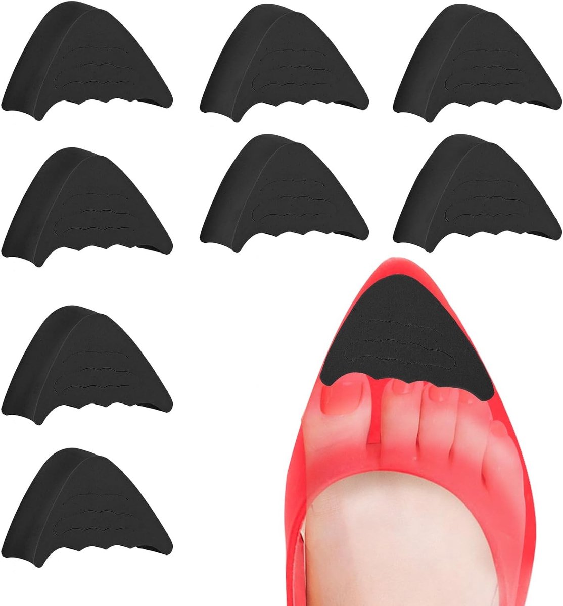 Verstelbare schoenopvullers voor te grote schoenen, 4 paar halfmaat inlegzolen voor betere pasvorm, casual en sportieve schoenen, hoge hakken en laarzen