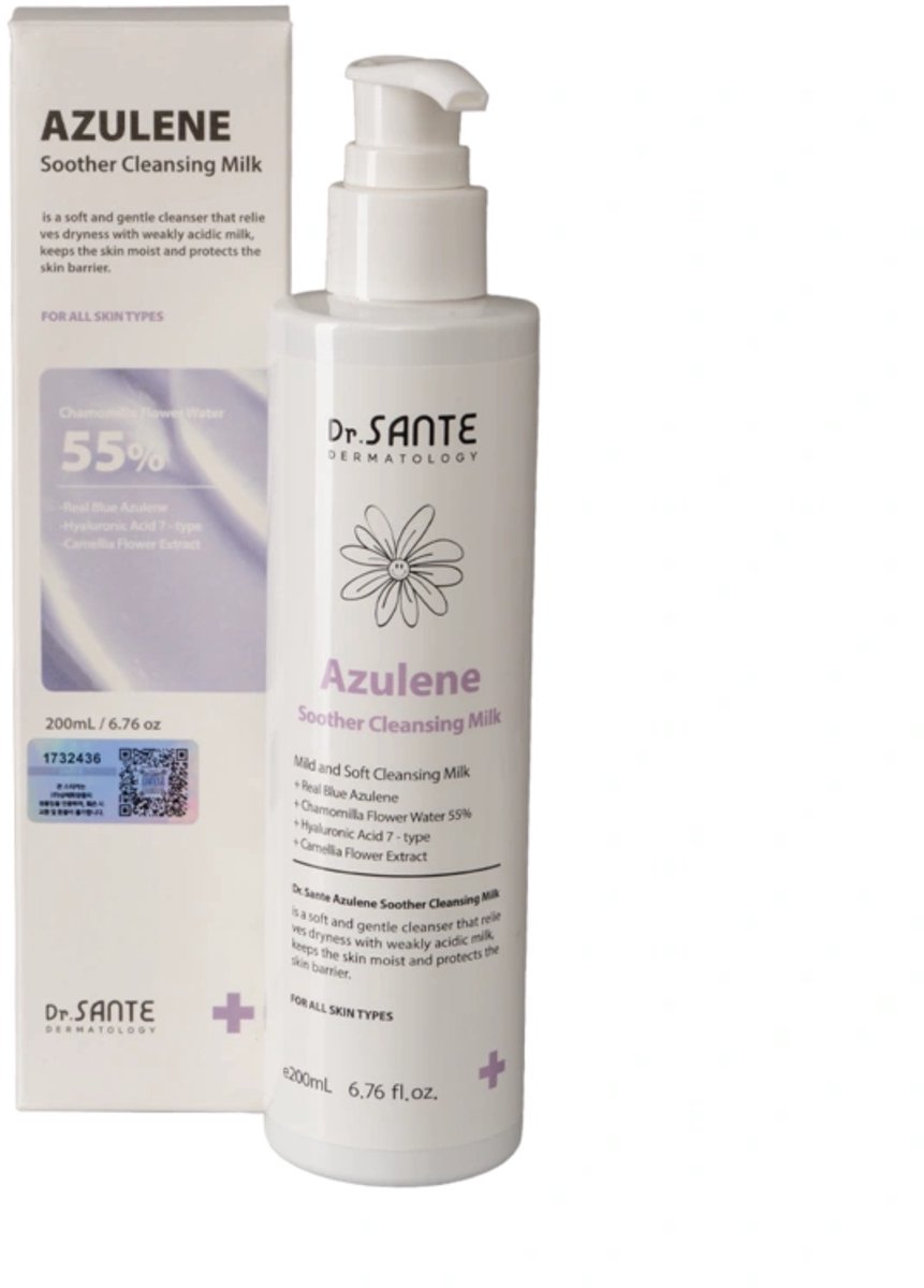Dr.SANTE Azulene Soother Cleansing Milk / Milde reinigingsmelk met 55 % kamillebloesemwater 200 ml