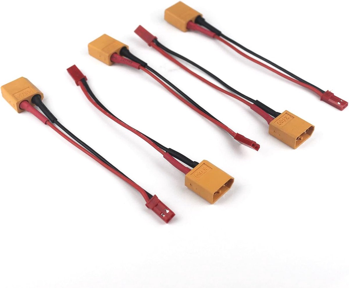 5 stuks XT60 mannelijke stekker op JST mannelijke stekker adapter siliconen draad kabel 20 awg 10 cm
