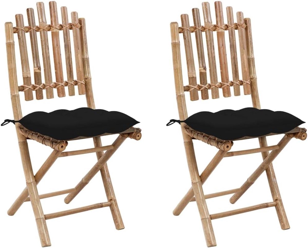Tuinstoelen, 2 stuks, bamboe, klapstoelen, vrijetijdsstoelen, terrasstoelen, balkonstoelen, outdoorstoelen, tuinstoelen, gazon, terras