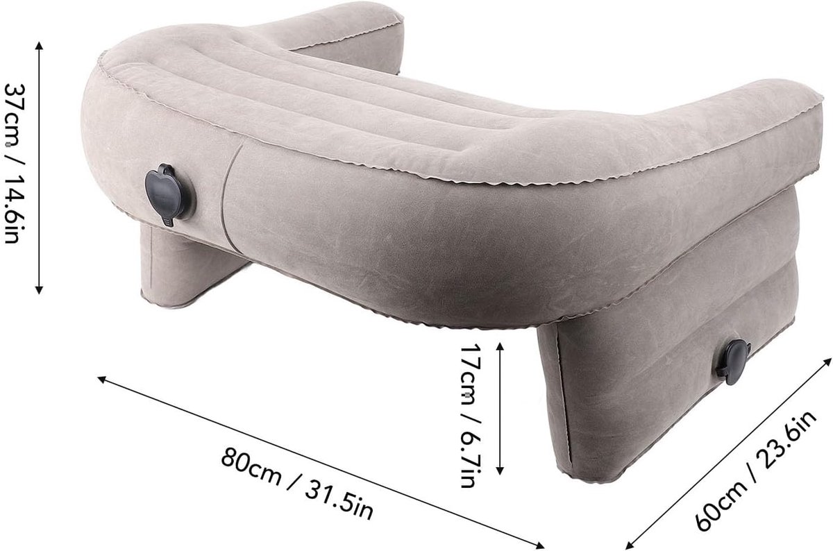 Opblaasbaar lees- en speelkussen, verstelbaar kussen voor bed, bank, laptop, bureau