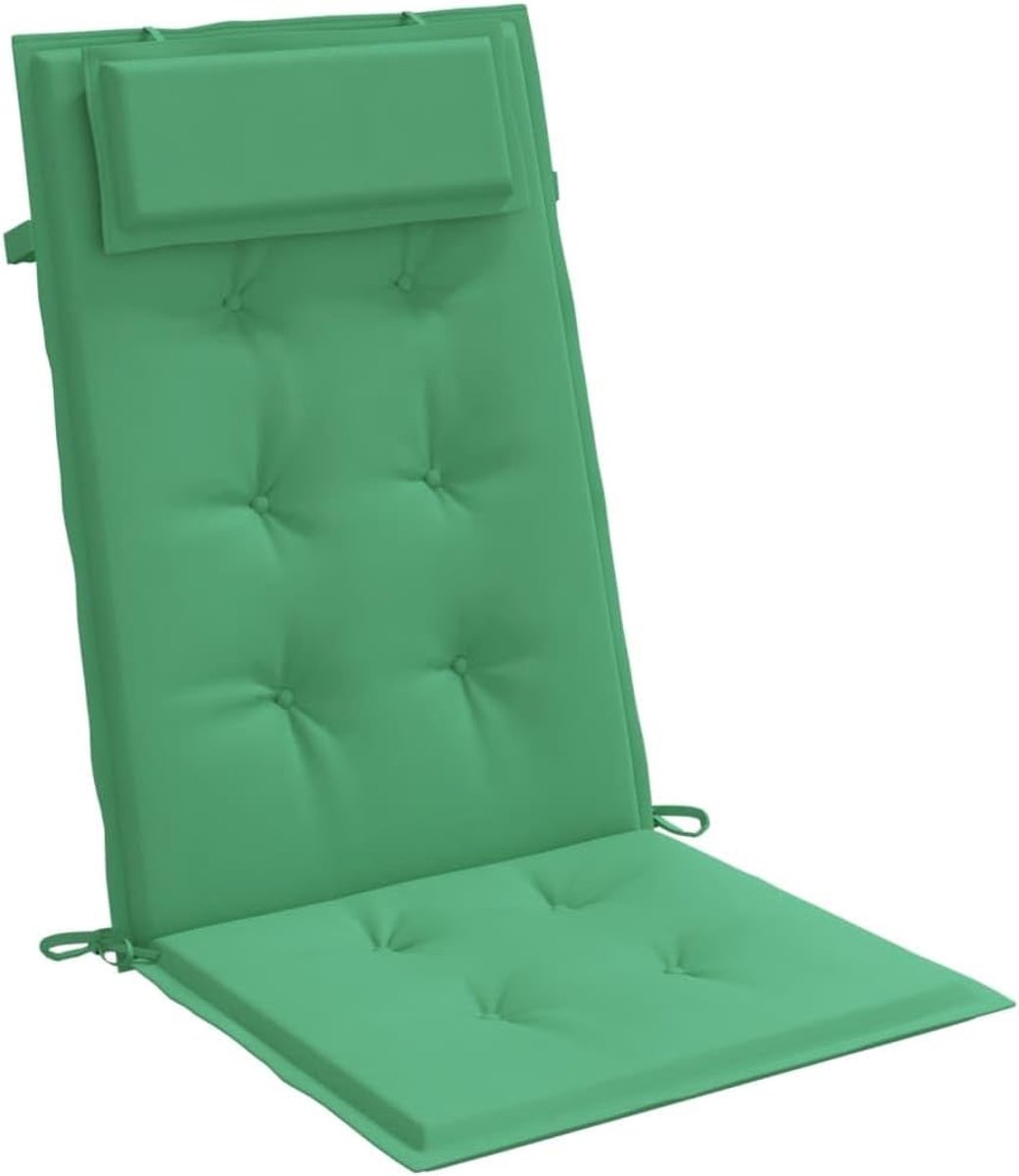 4 stuks tuinstoelkussens voor hoge rugleuning, tuinstoelkussens, zitkussens gestoffeerde kussens, Oxford-weefsel, groen