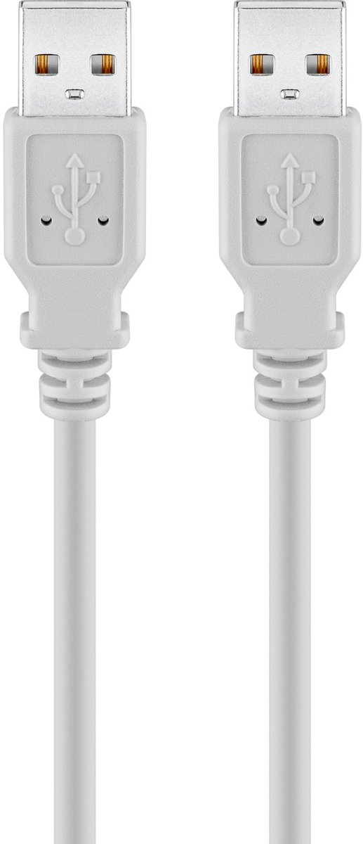 Image of Goobay USB 2.0-datakabel USB-A naar USB-A 1,8 m grijs, 480 Mbit/s, 2,5 W en 0,5 A, voor harde schijven en hubs