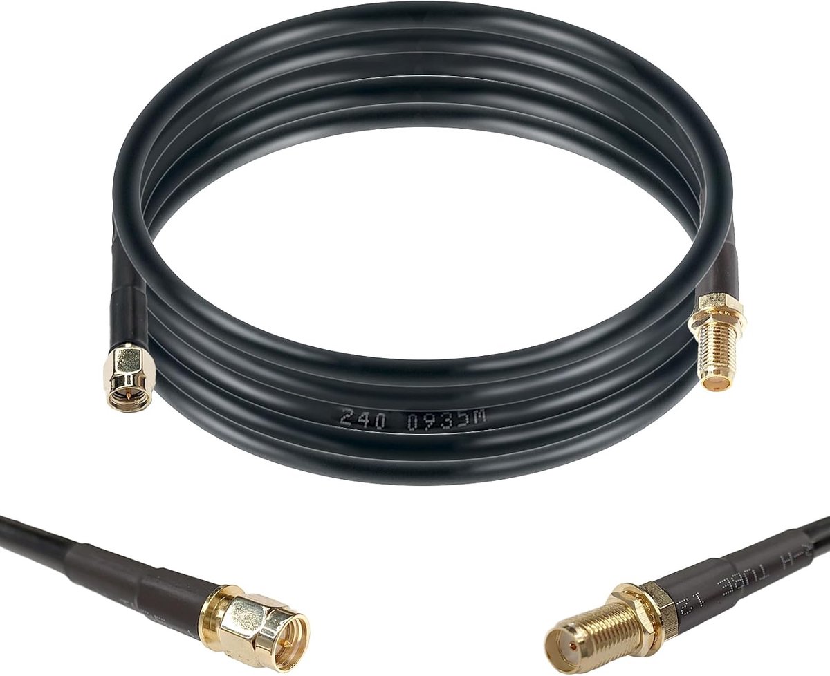 LMR240 Equivalent Coaxkabel 2m 2,0m, 50 Ohm Low Loss SMA-verlengkabel, SMA-stekker op SMA-bus voor 5G 4G+ LTE WiFi Cellular GPS GNSS Router Externe Antenne Outdoor (niet voor TV)