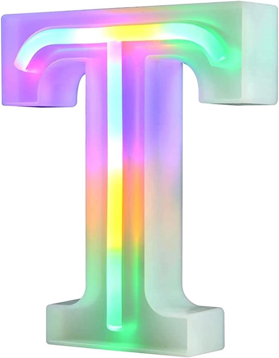 Lichtgevende LED Neon Nachtverlichting voor Wanddecoratie - Kleurrijke Letters (T)
