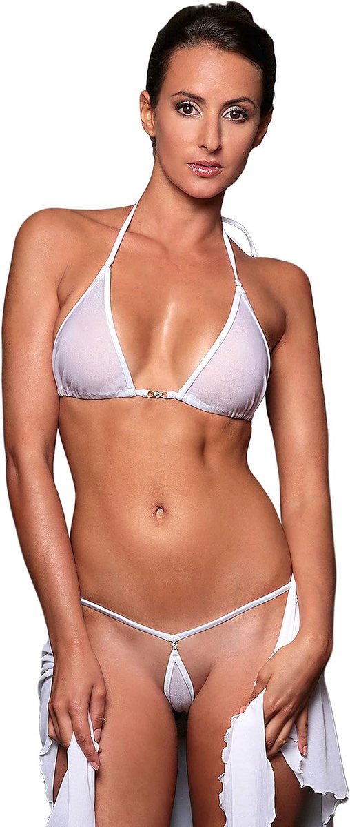 My sexy bikini Transparant – van fijne tule Micro Mini String Onderkant: | Bovenstuk: