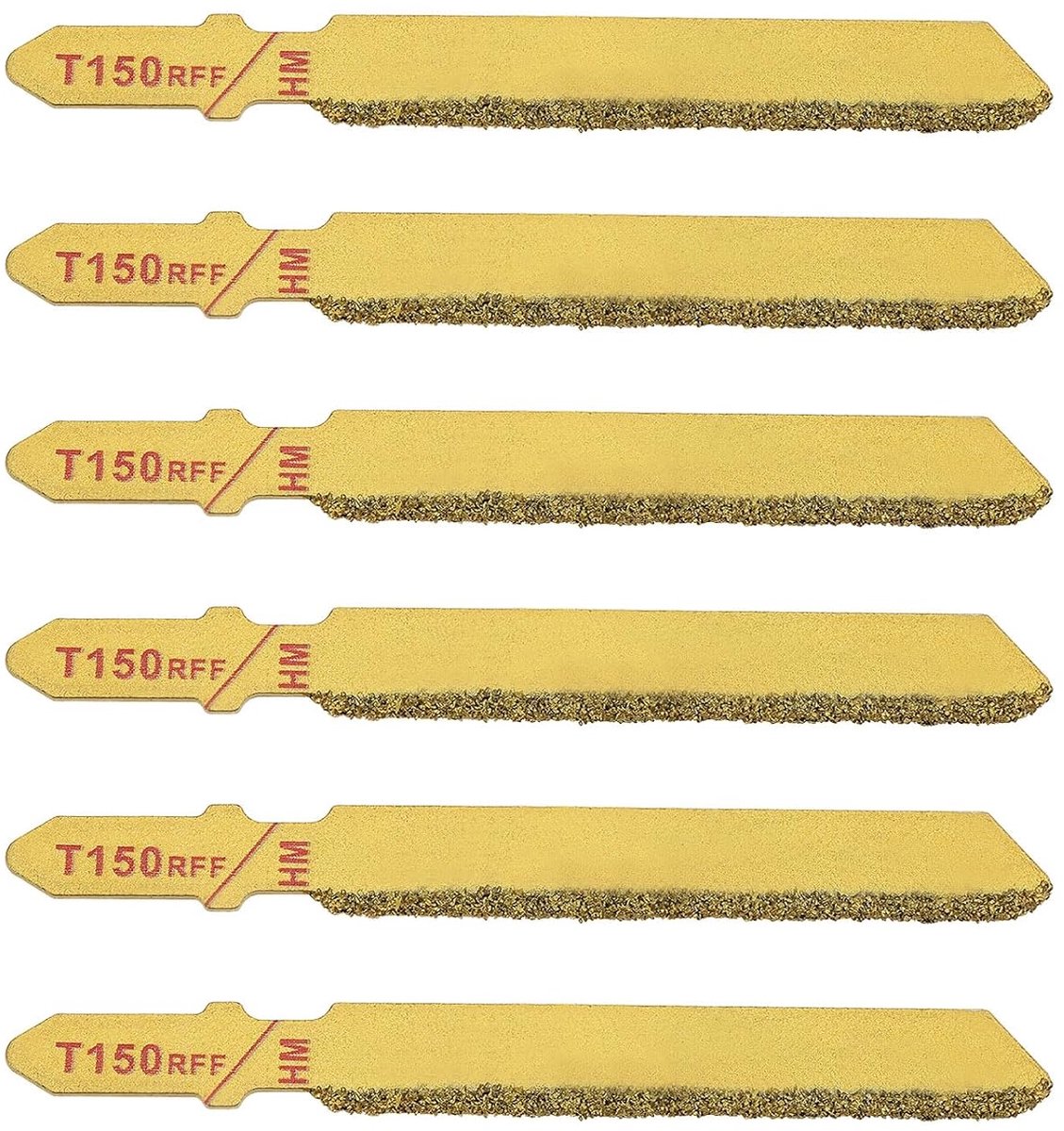Dailygoods - T150RFF Zaagbladen - 6 Stuks - T-Schacht - Voor Natuursteen - Hoogwaardige Carbide Snijtool - Geschikt voor Precisie Snijden - 76mm Lang