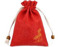 Bandezid BurlapDrawstring Harness Pocket,Linnen jute tas met trekkoord, tas, tas Jute Cord,voor bruiloft feest verjaardag DIY Craft(12x15cm)